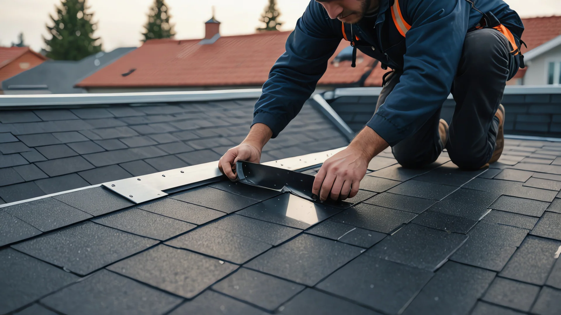 Completed residential roof installation